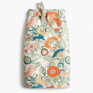 J.Crew Tie Waist Ornate Floral Skirt
